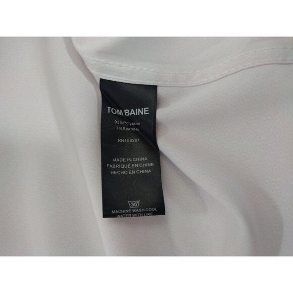 Tom Baine Mens Slim Fit Long-Sleeve Button-Up Shirt White Size L. - Picture 4 of 7